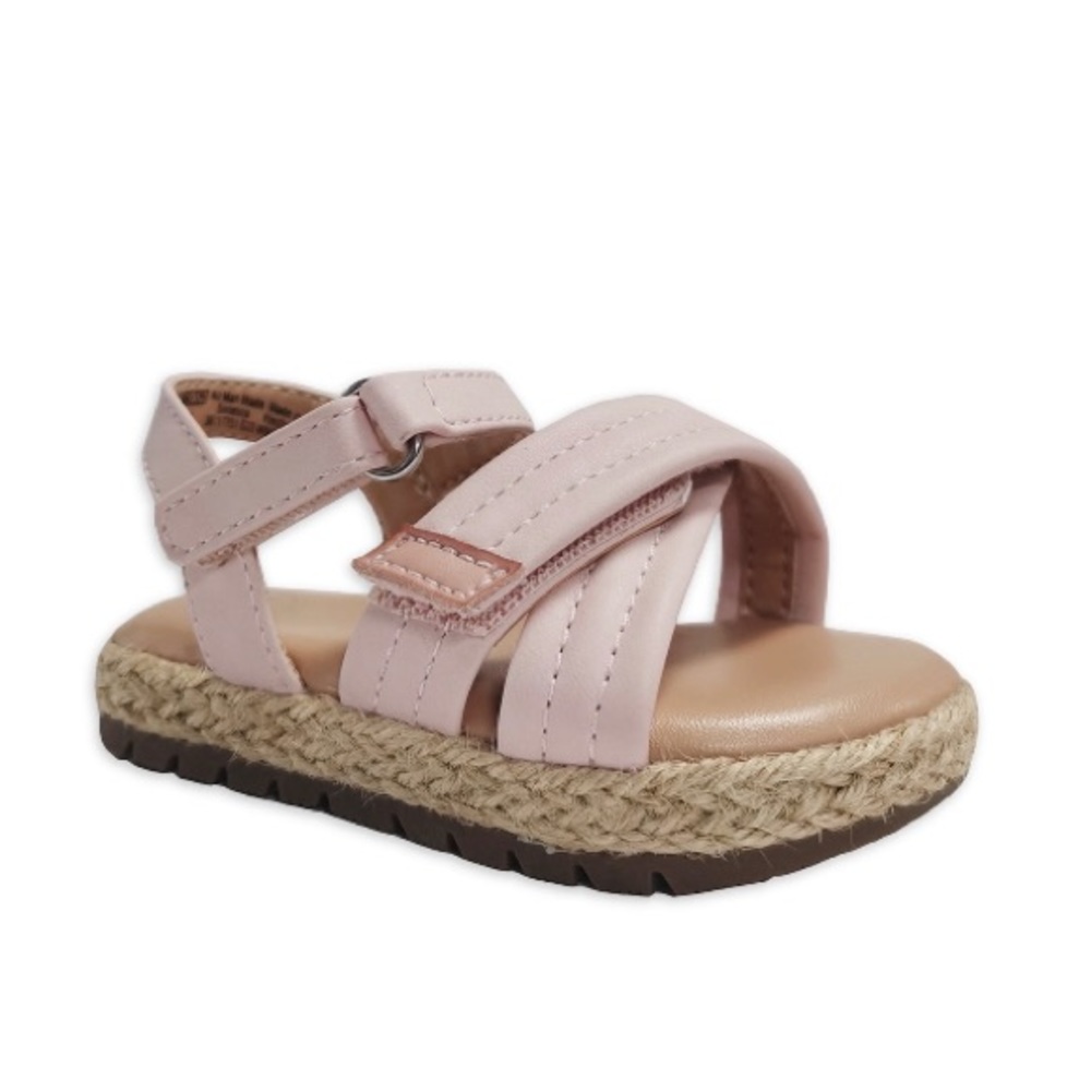 Wonder Nation Baby Girls Crossover Sandals, beautiful blush pink color!